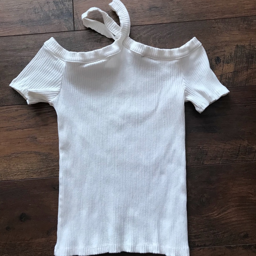 White cropped top